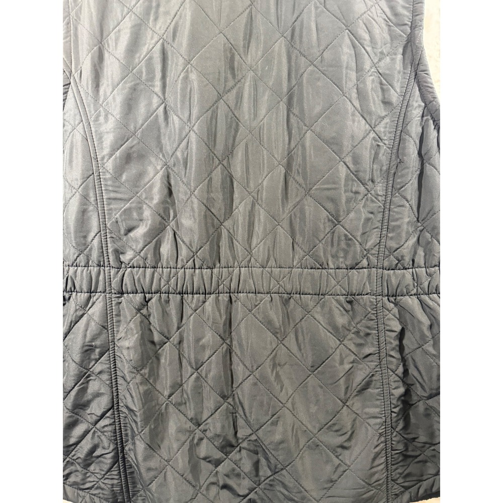Bit & Bridle Womens Quilted Puffer Vest Black Fleece Lined Full Zip Equestrian L - Picture 8 of 8